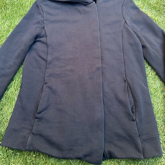 Standard James Perse Estilo Moto Zip Oversized Hood Sweatshirt Jacket blk Size 2 - Picture 3 of 12